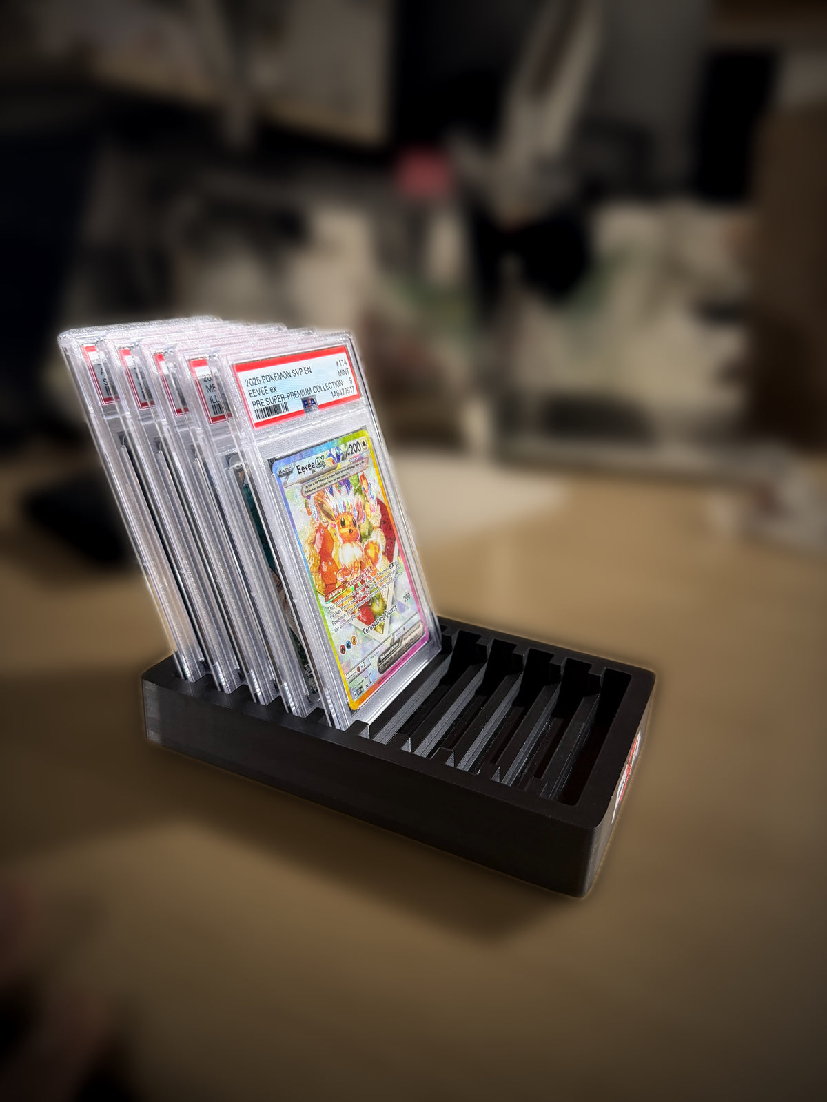 Pop 1 Slab Tray holding graded slabs, side view